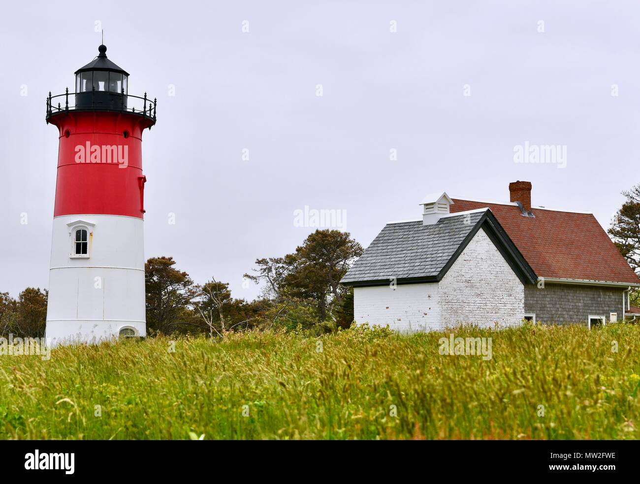 Nauset Beach Lighthouse on the Cape Cod National Seashore near Eastham, Massachusetts Stock Photo