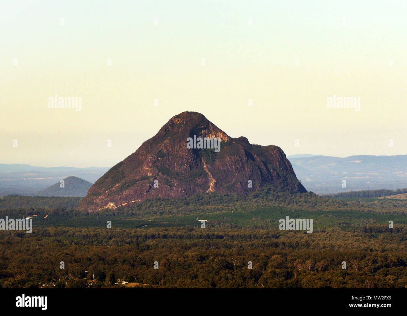 A view of the Glass House mountains in Queensland Stock Photo Alamy
