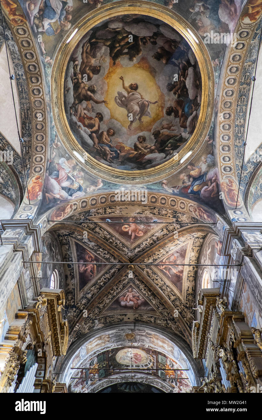 Italy, Emilia-Romagna, Parma: church of the Benedictine convent of San Giovanni Evangelista. Fresco created by Le Correge Stock Photo