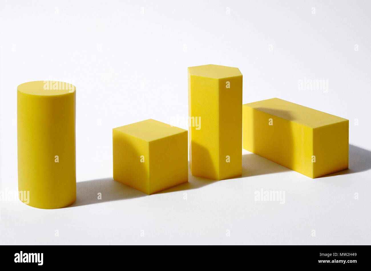 geometric solid,cube,cylinder,parallelepiped Stock Photo Alamy