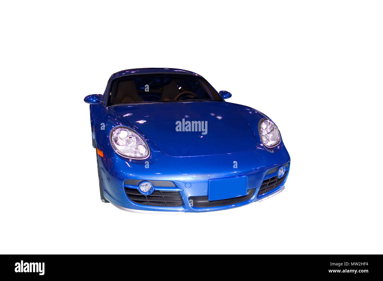 Isolated blue Porsche Carrera. Many more car photos available in my gallery. Stock Photo
