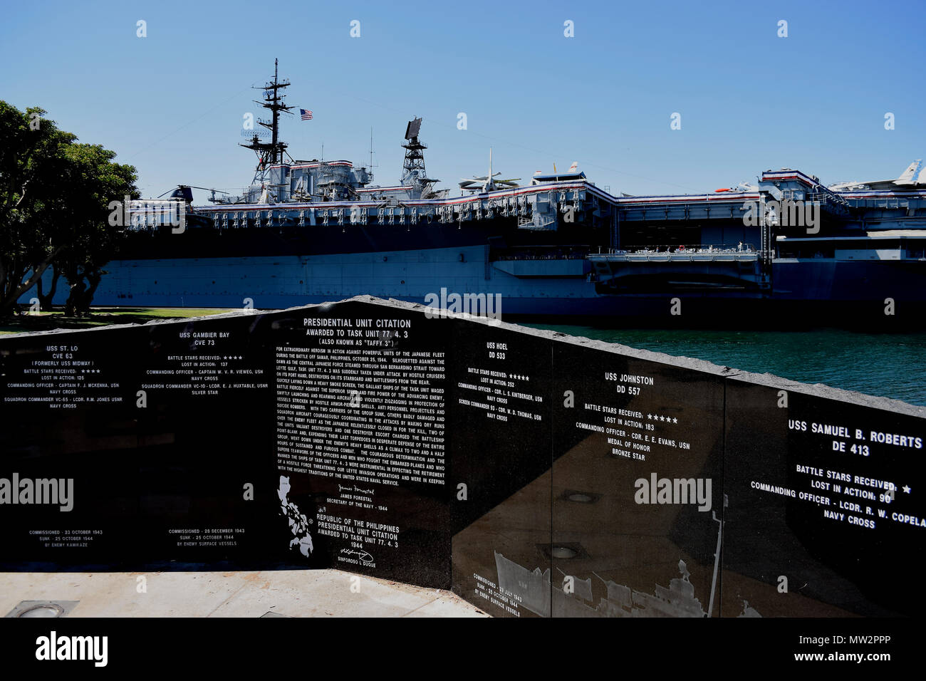 Memorial Monument of Task Unit 77.4.3, Navy, US Seventh Fleet, San Diego, California, Stock Photo