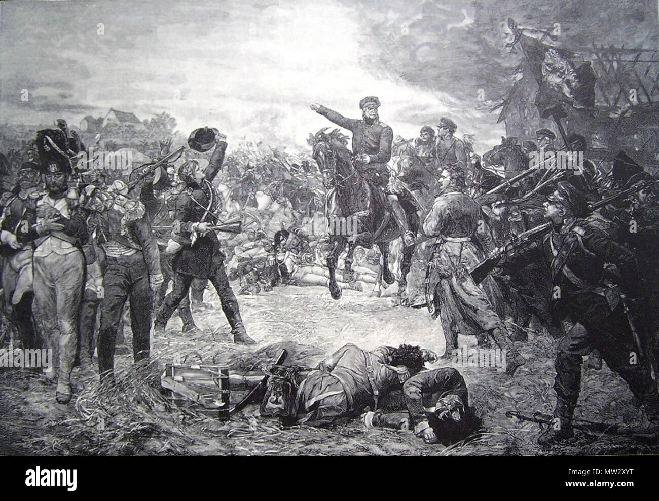 . Deutsch: BLÜCHER BEI WATERLOO Русский: Блюхер под Ватерлоо . 1895. Georg Bleibtreu 87 Bliuher Stock Photo