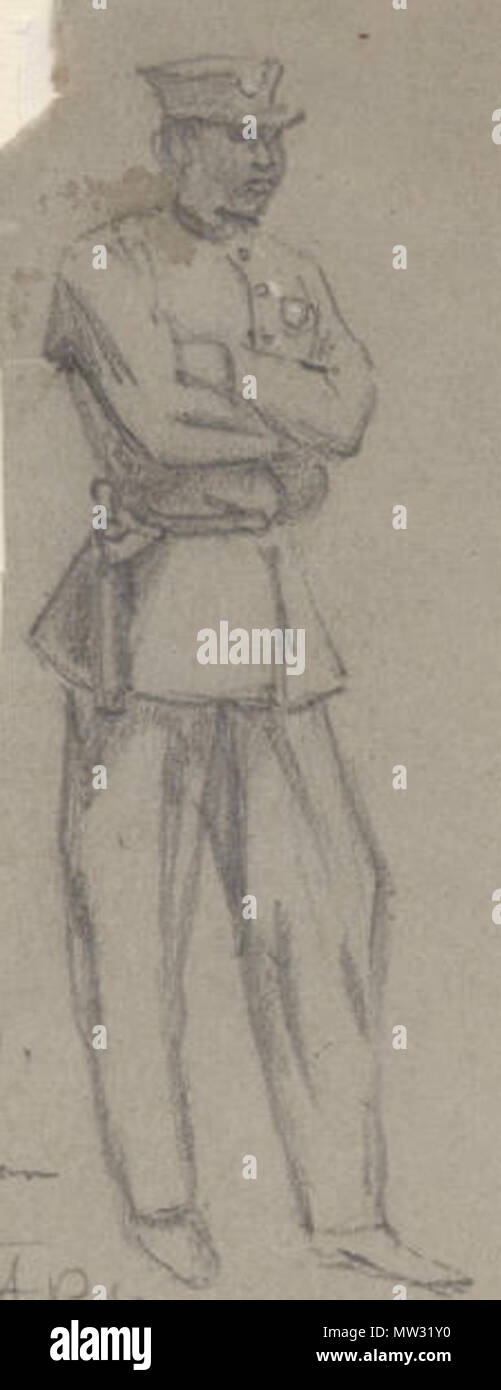 . New Orleans, 1871: 'On the Levee:' 'Negro Policeman'. Sketch by ...