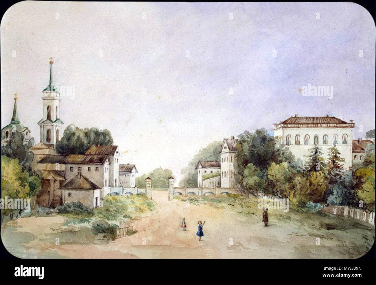 . The manor of Count Ribeaupierre in Novoye Selo near Vyazma . mid-19th century. Countess Sophie Ribeaupierre (d. 1881) 450 Novoyeselo Stock Photo