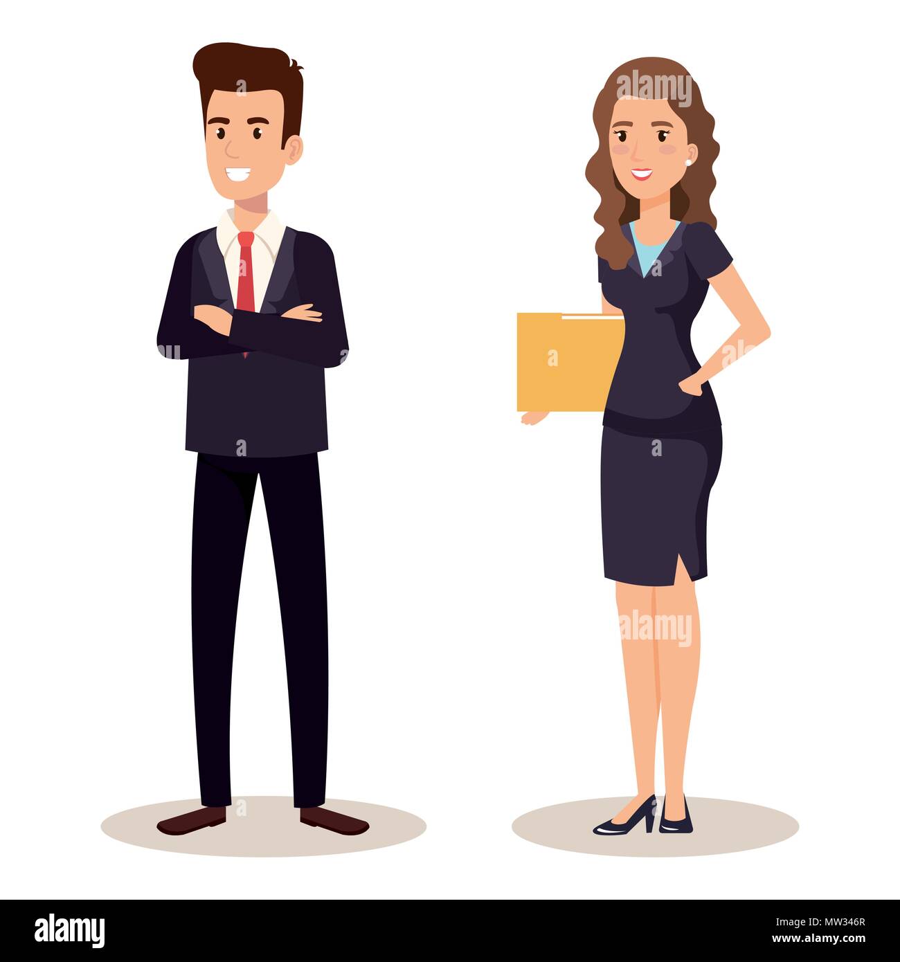 business couple isometric avatars Stock Vector