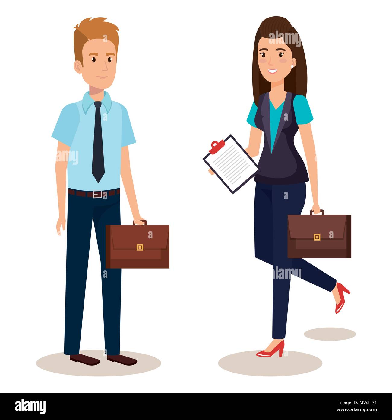 business couple isometric avatars Stock Vector