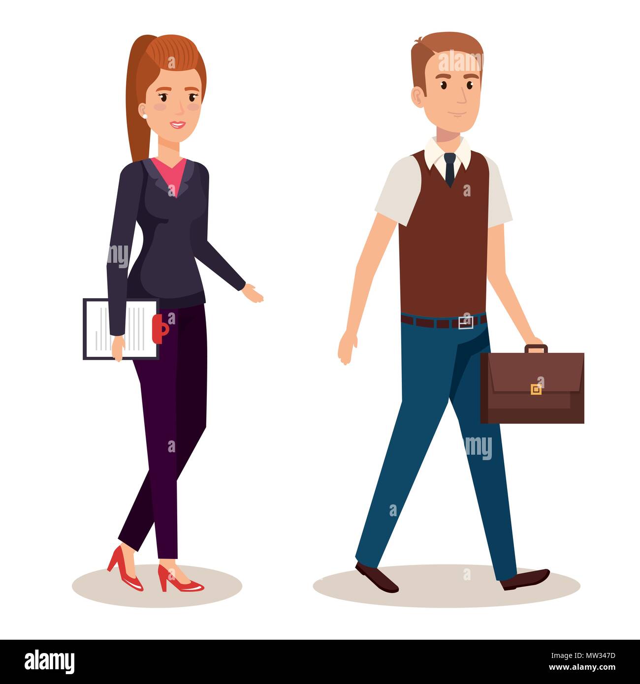 business couple isometric avatars Stock Vector