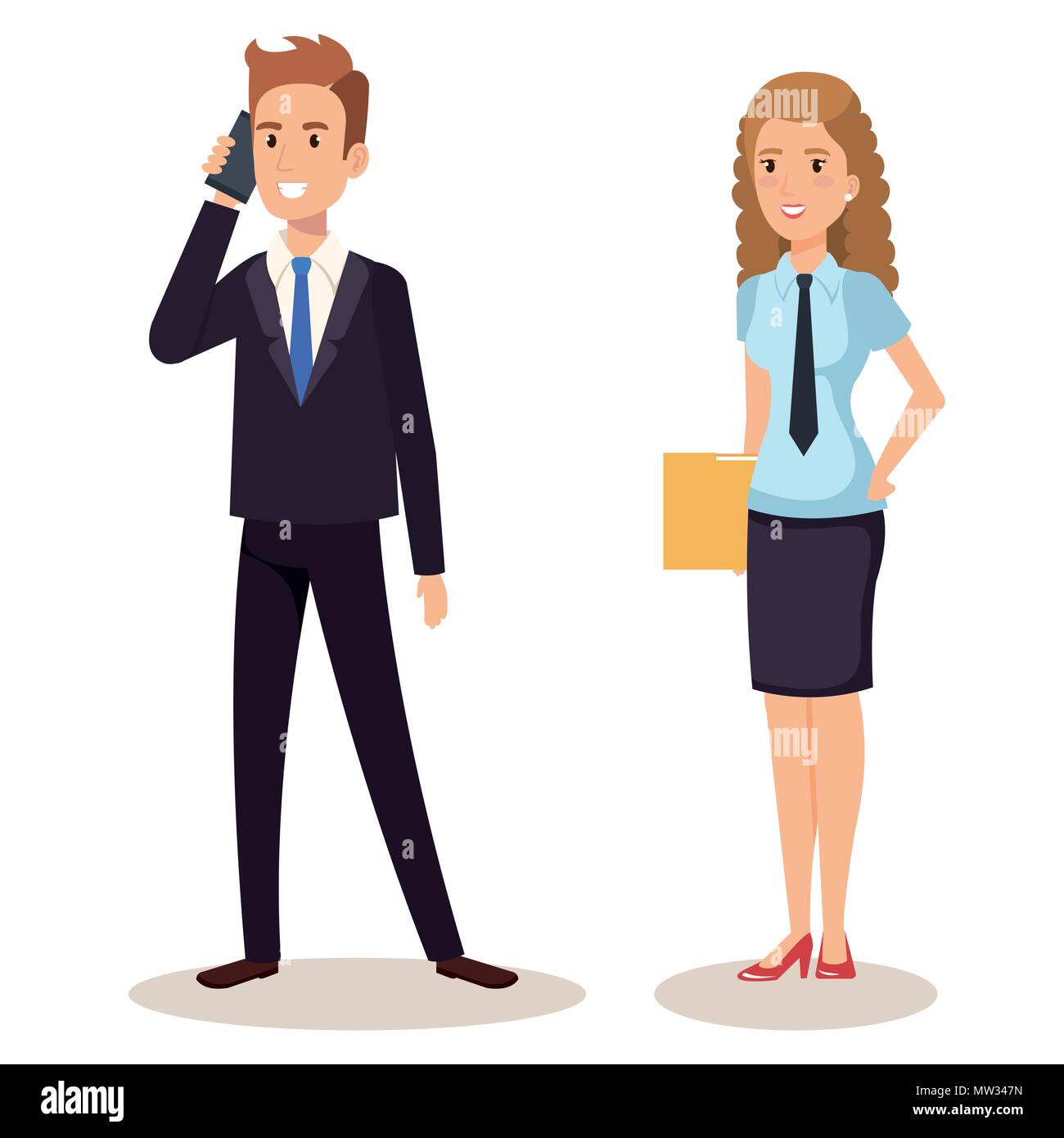 business couple isometric avatars Stock Vector