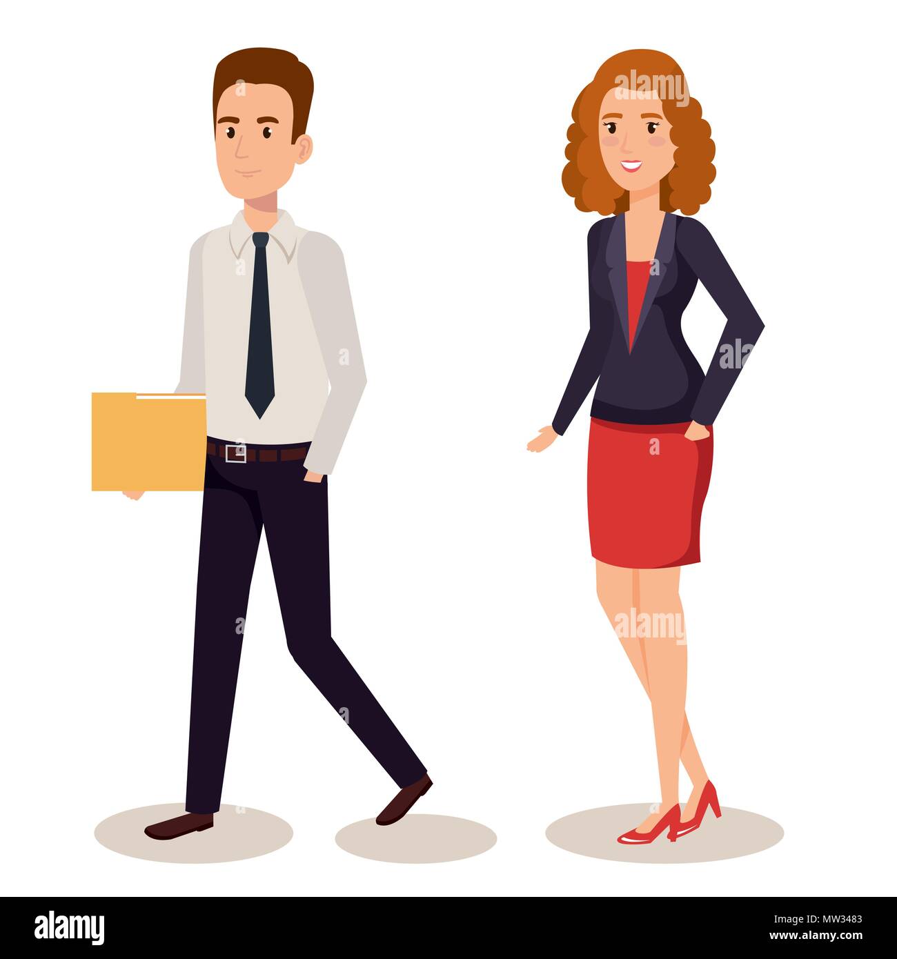 business couple isometric avatars Stock Vector