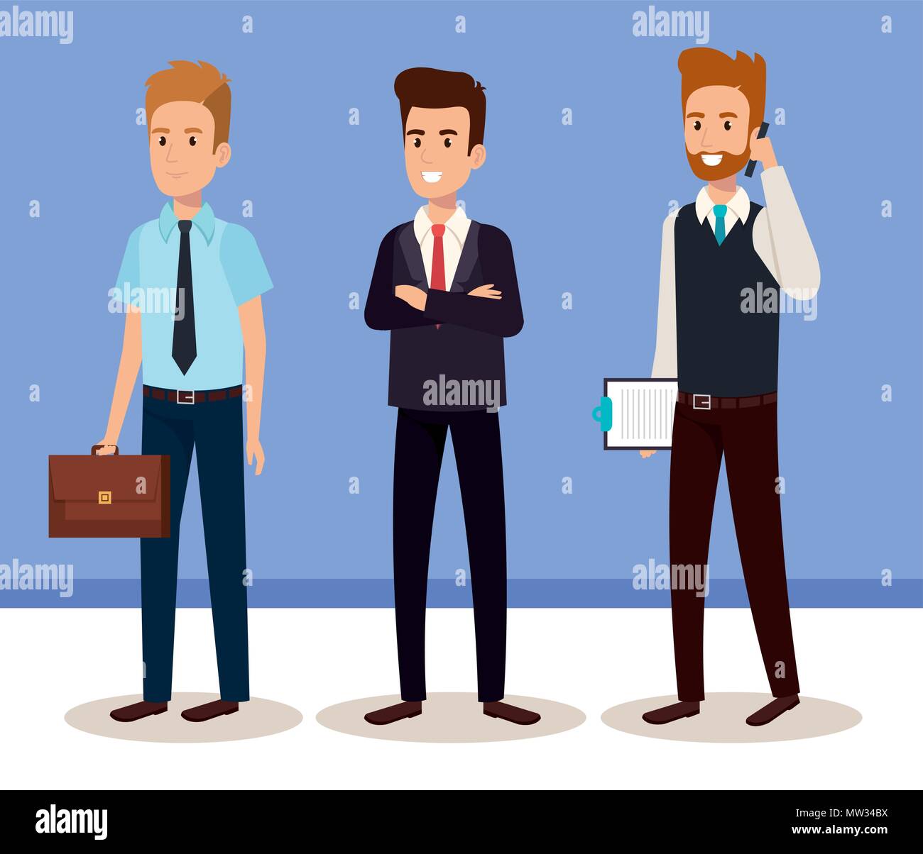 business men isometric avatars Stock Vector