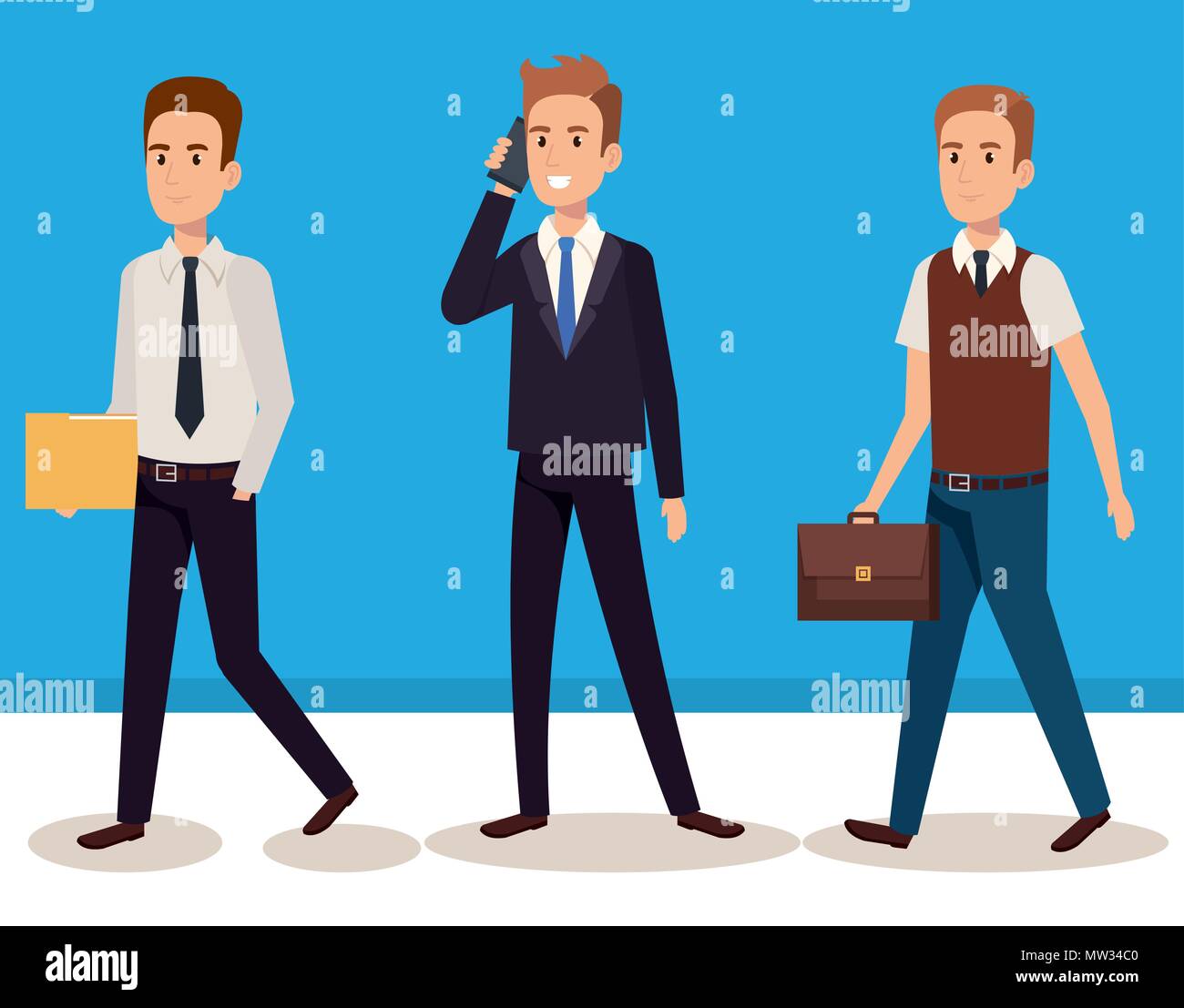 business men isometric avatars Stock Vector