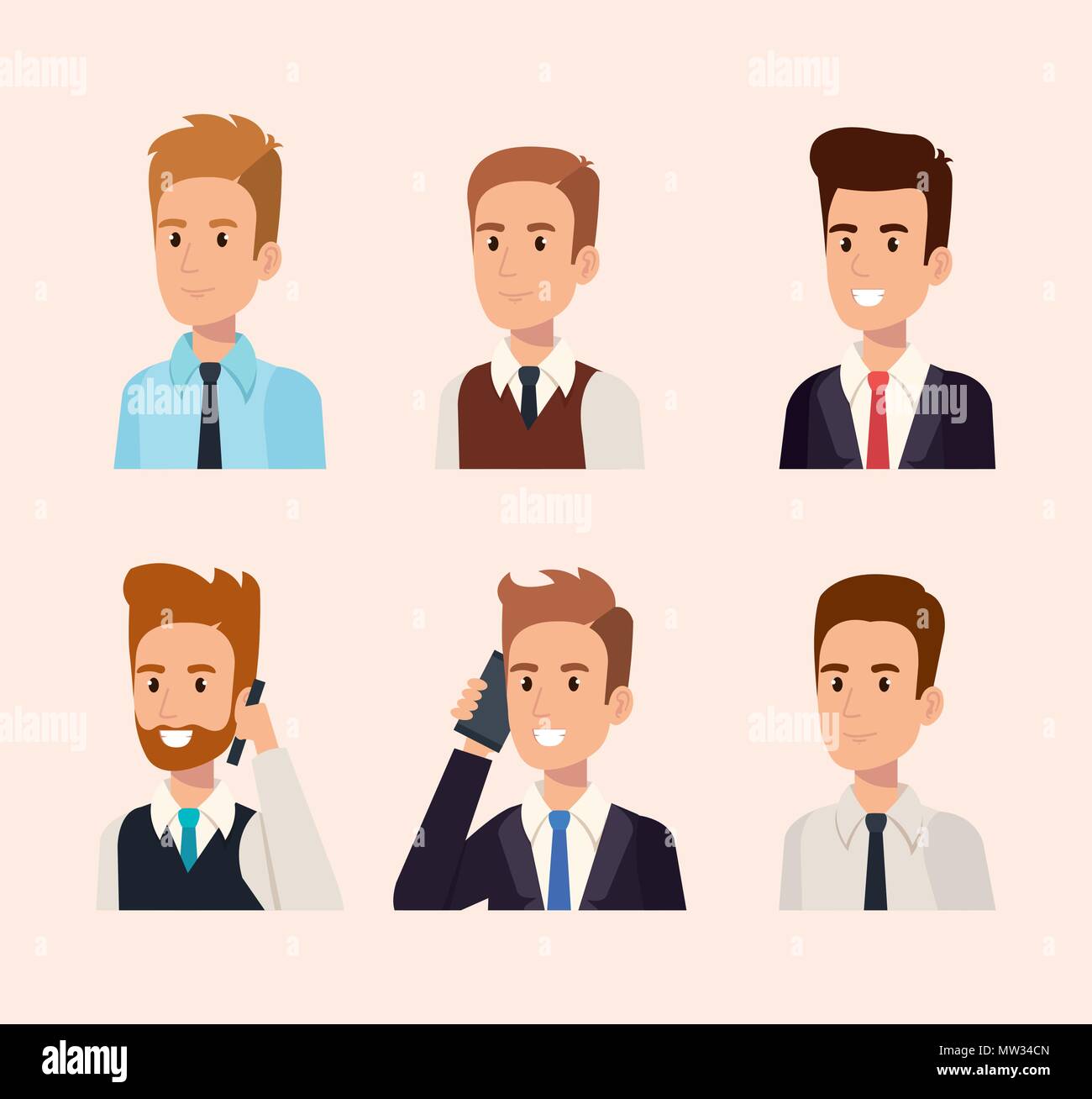 business men isometric avatars Stock Vector