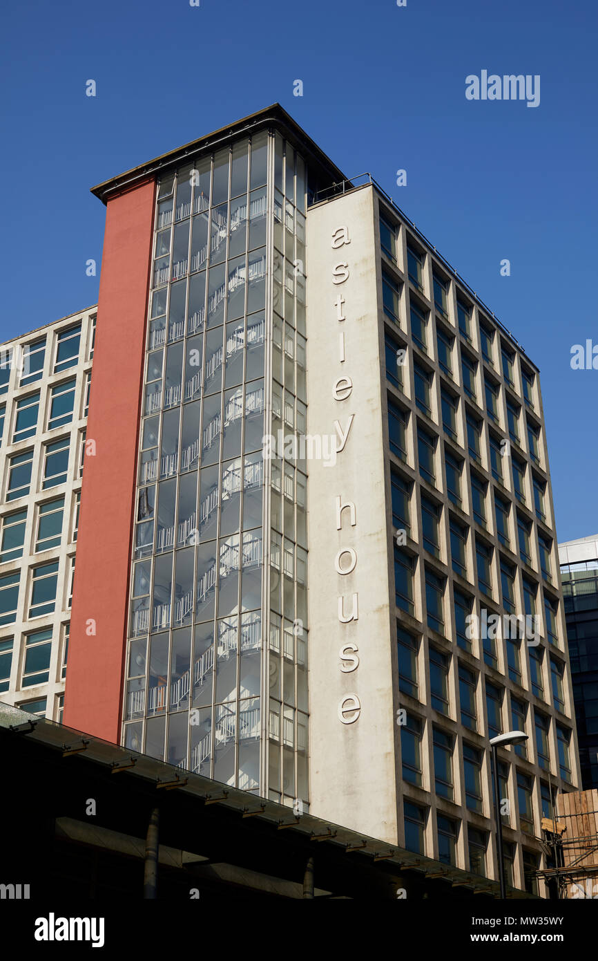 Manchester city centre Astley House offices about to be refurbished  by  Allied London bringing it upto date with neighbouring Spinningfield developme Stock Photo