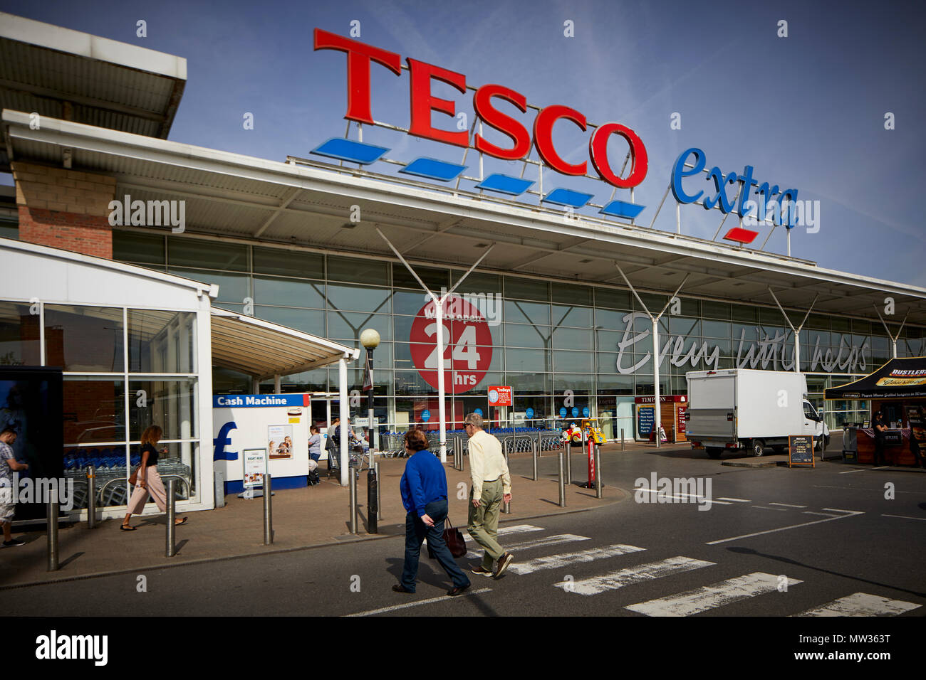 Tesco Extra super store large supermarket  in Portwood,Stockport, Cheshire. Stock Photo