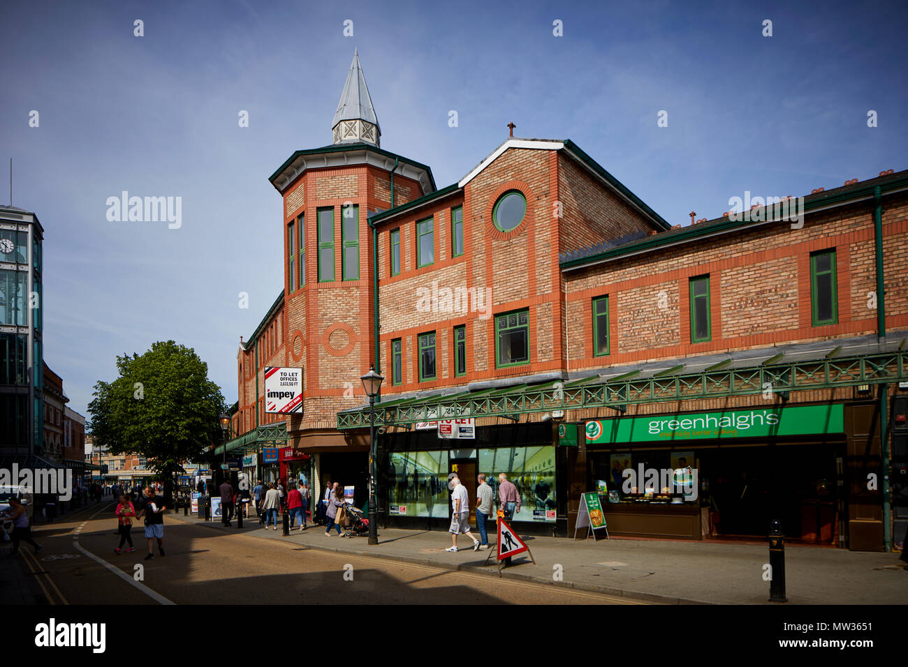 Stockport Town centre Warren Street, a pedestrian and bus area Stock Photo