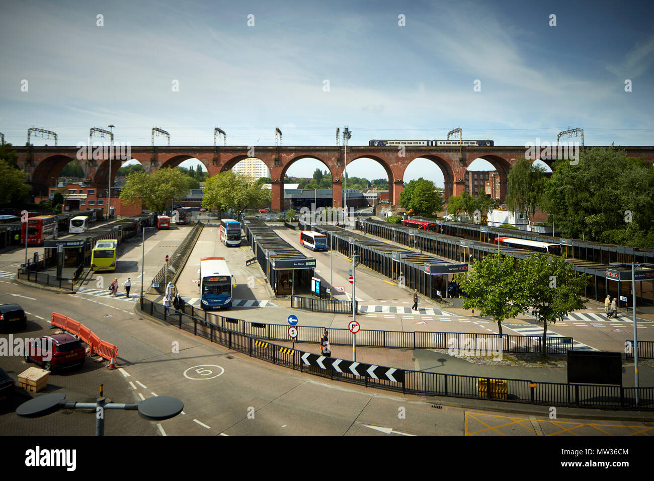 Stockport Town centre's landmark viaduct and the dated bus station