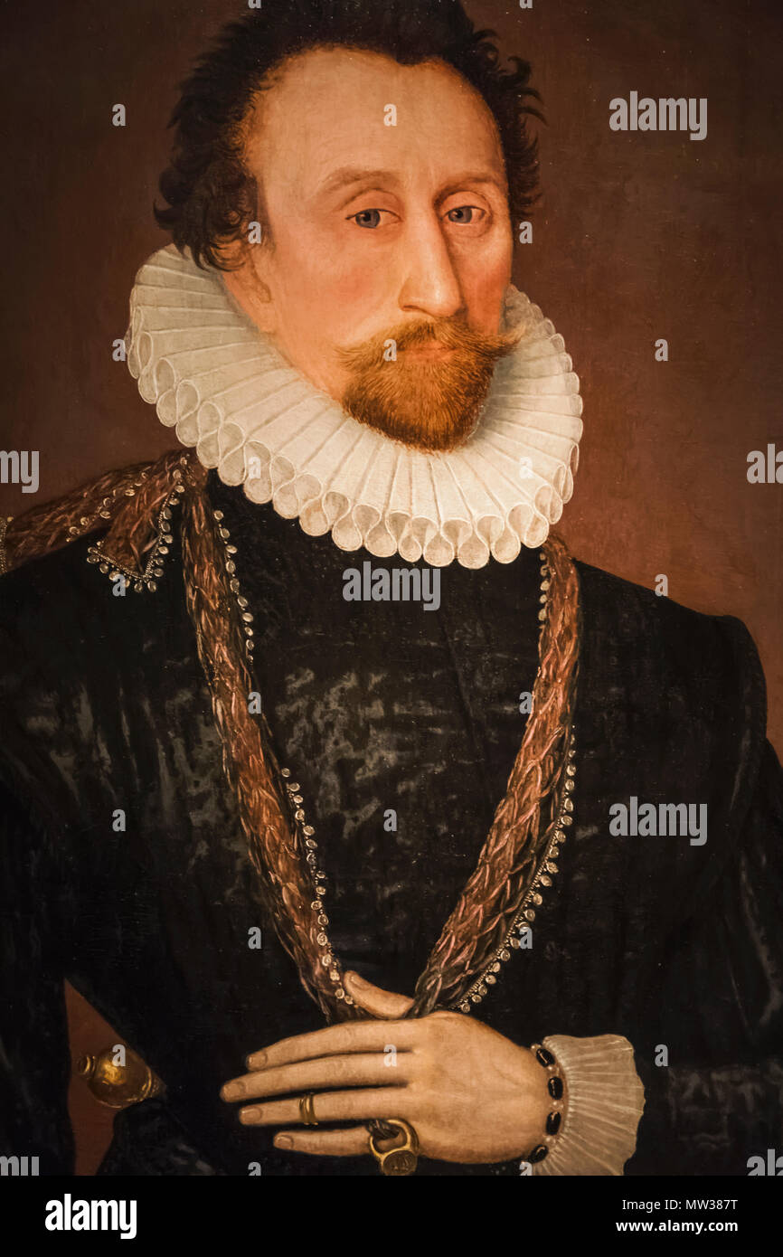 England, London, Painting of Sir John Hawkins dated 1581 Stock Photo
