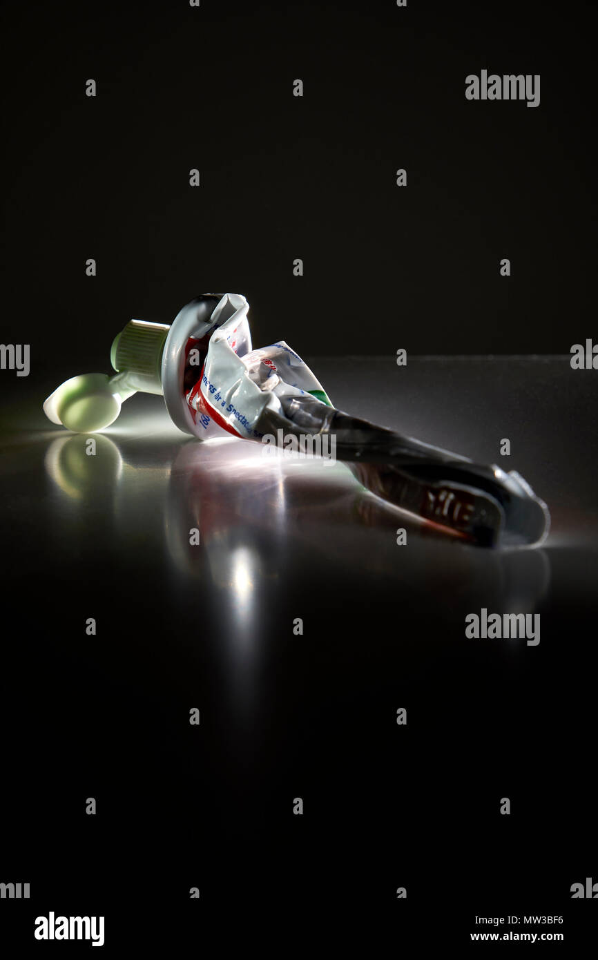 Used Toothpaste tube Stock Photo - Alamy