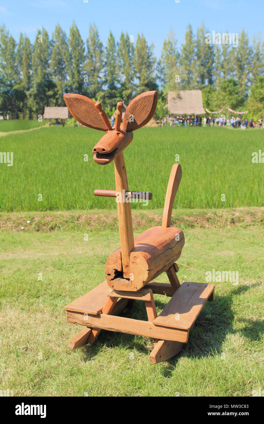 wooden rocking horse chair