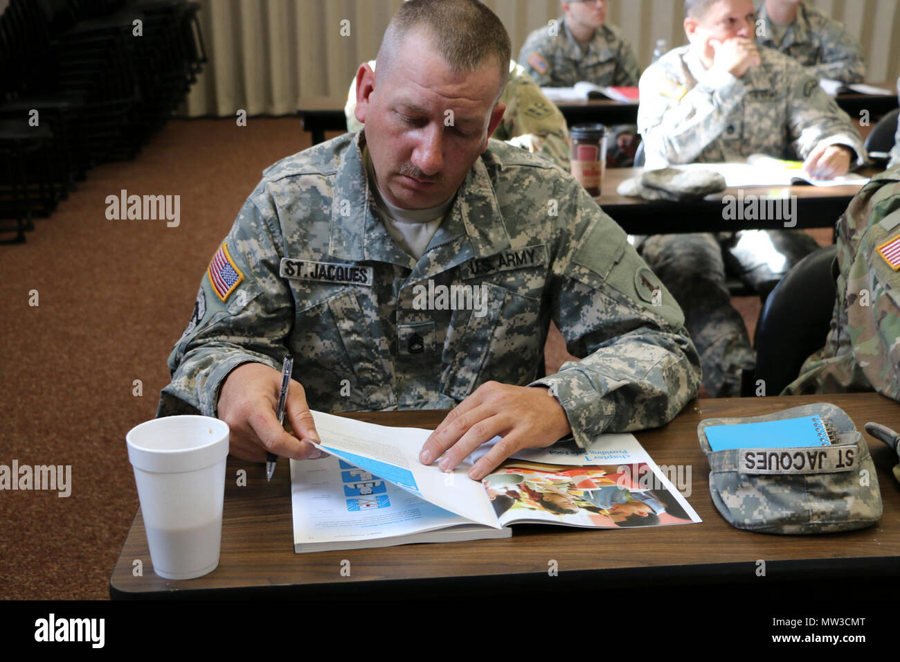 Sgt. 1st Class Robert St. Jacques of Alpha Company, 198th Expeditionary ...