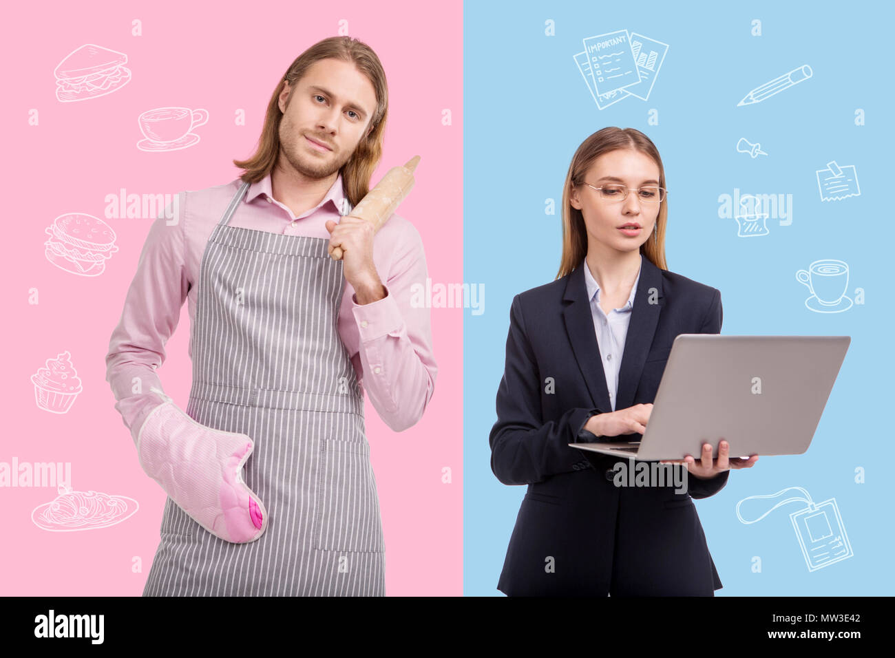 Feminist woman working and having equal rights with men Stock Photo - Alamy