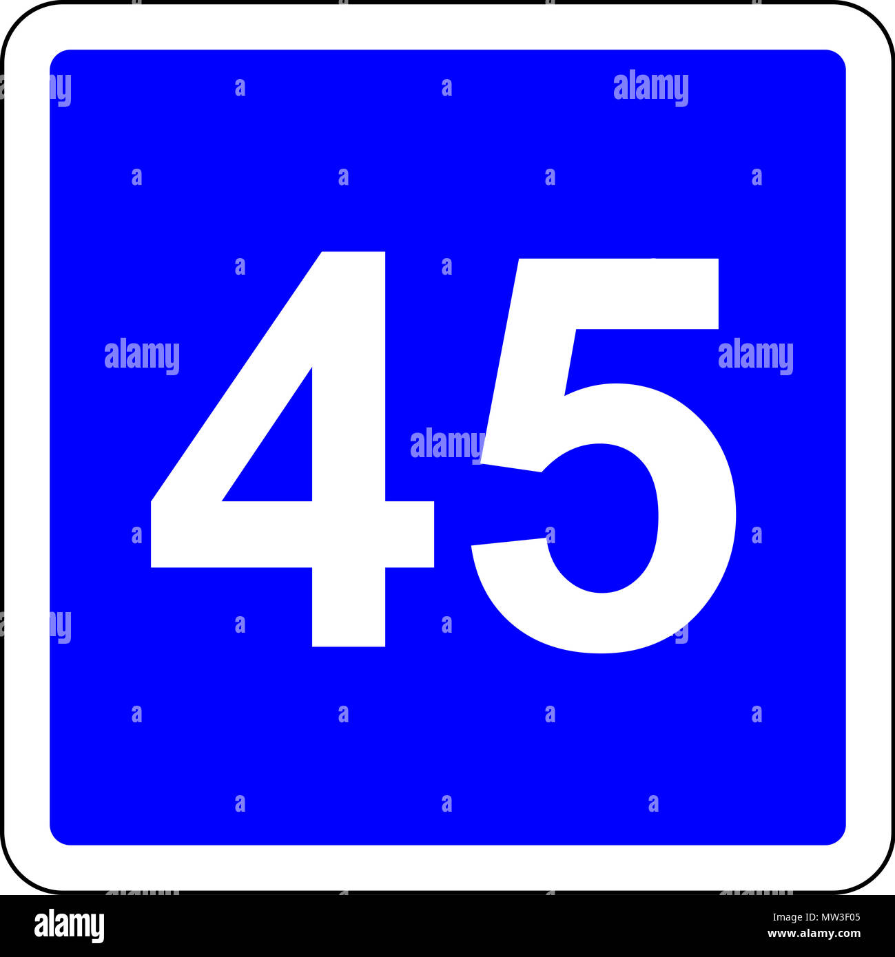 Road sign with suggested speed of 45 km/h Stock Photo - Alamy