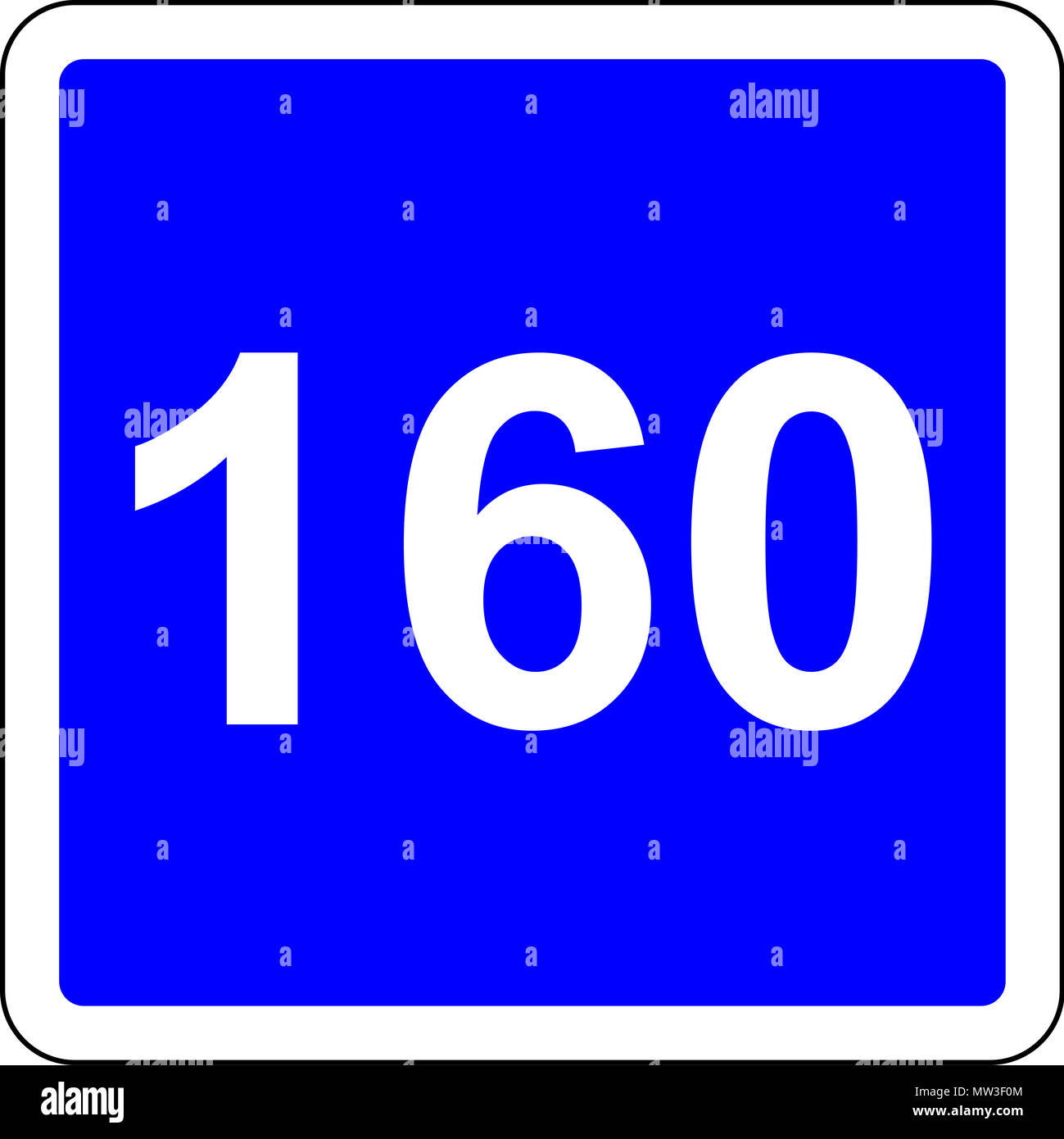 Road sign with suggested speed of 160 km/h Stock Photo Alamy
