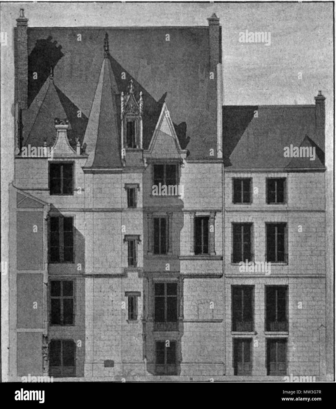 . Français : Hôtel Goüin: Facade nord avant la restauration . 19th century. Unknown 201 Facade nord hotelgouin Stock Photo