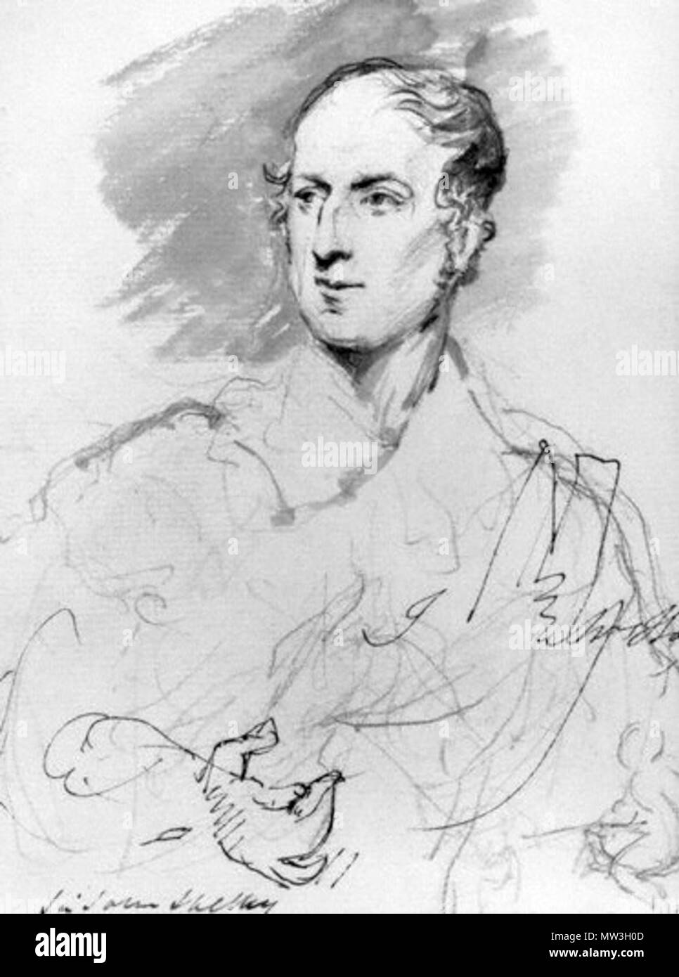 Shellce Baronet . English: Sir John Shelley, 6th Baronet. 1815, pencil and ink. By ...