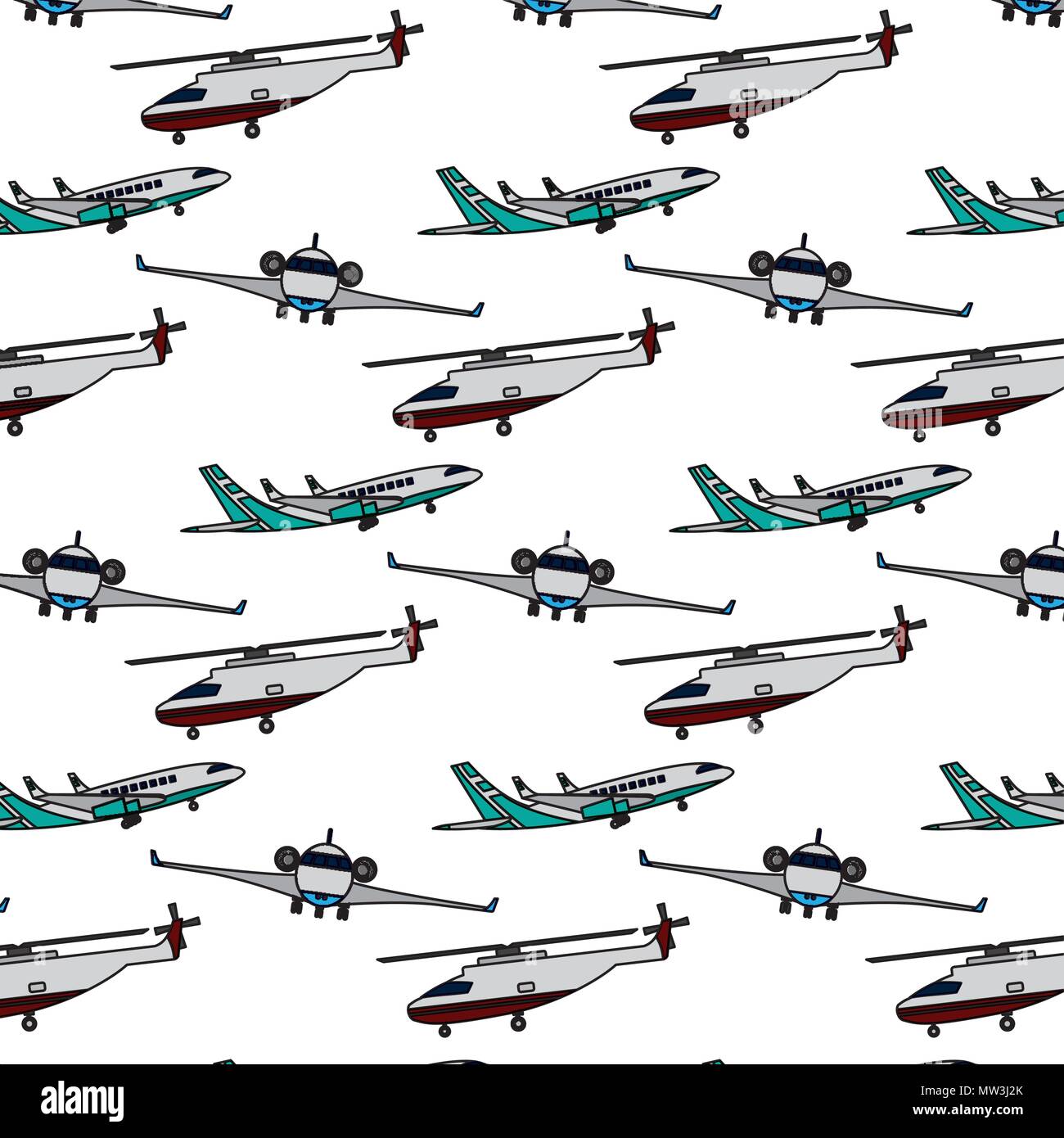 airplane and helicopter travel transport background Stock Vector Image ...