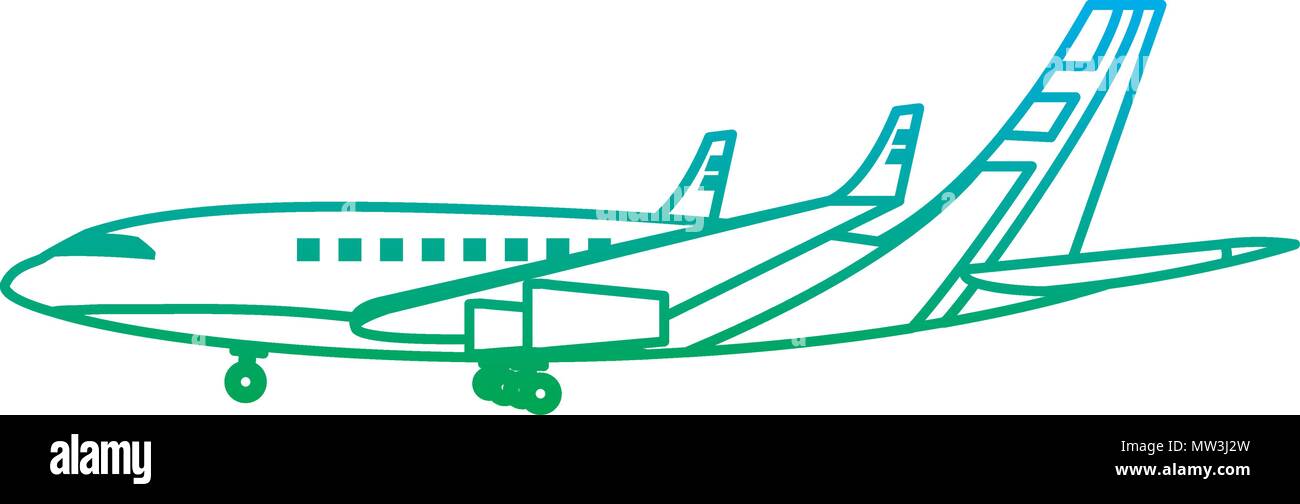 degraded line side airplane travel transport with windows Stock Vector