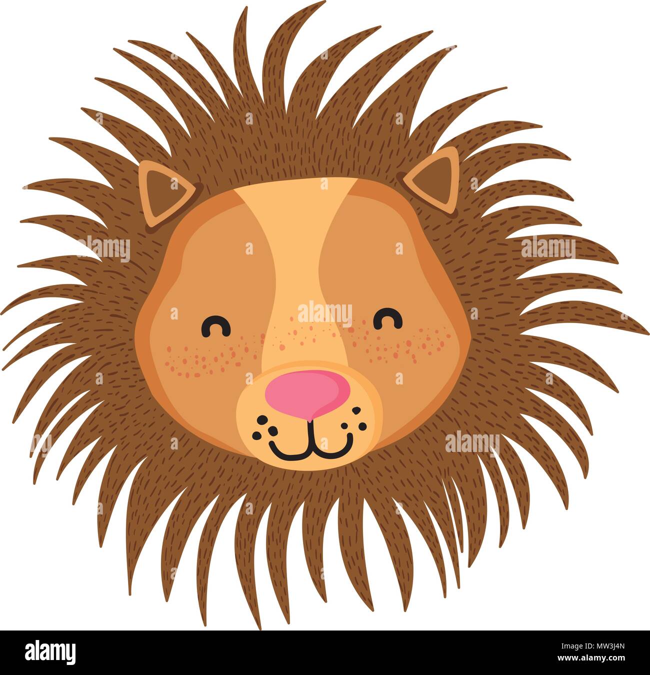 adorable lion head wild animal Stock Vector Image & Art - Alamy