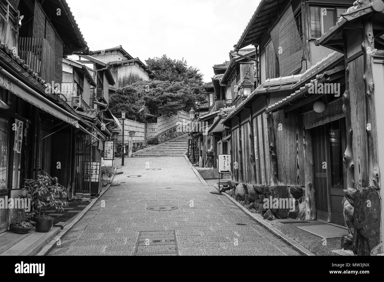 Kyoto, Japan Jul 15, 2015. Wooden houses at Old Town in Kyoto, Japan