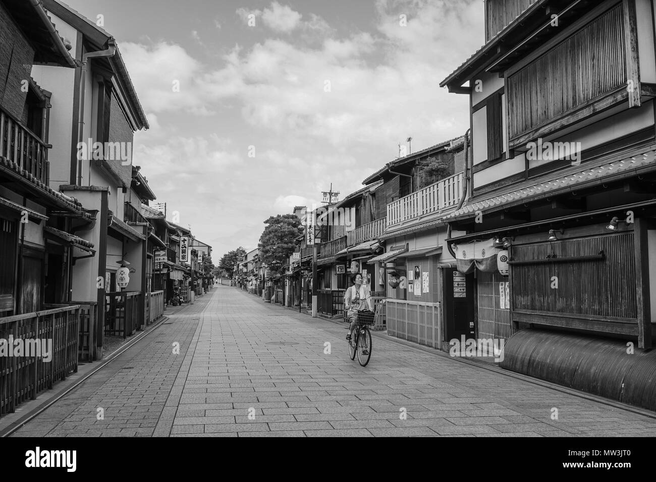 Kyoto, Japan Jul 15, 2015. Wooden houses located at Old Town in Kyoto