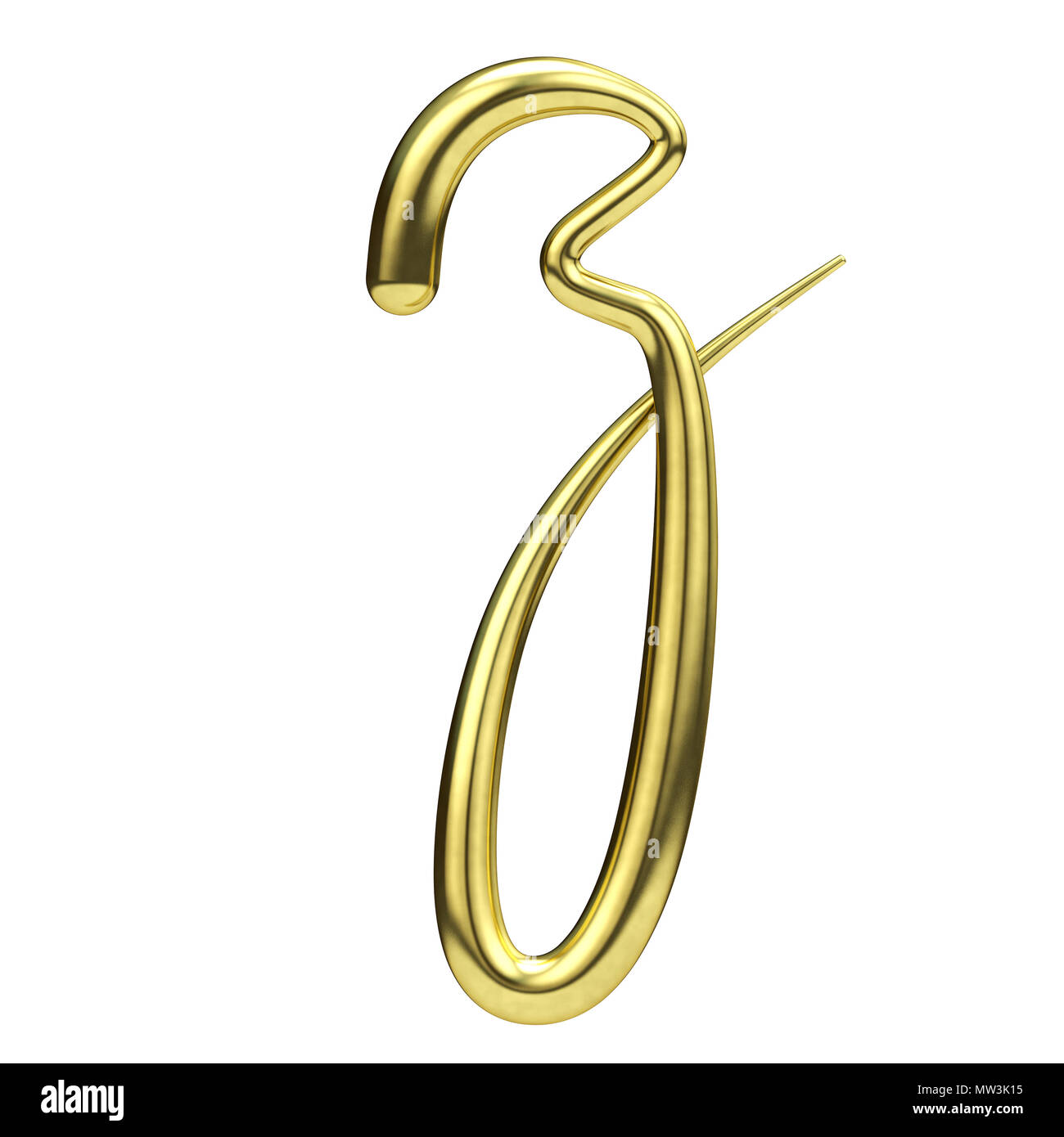 Letter Z Gold Handwritten Script Font 3d Rendering Stock Photo Alamy