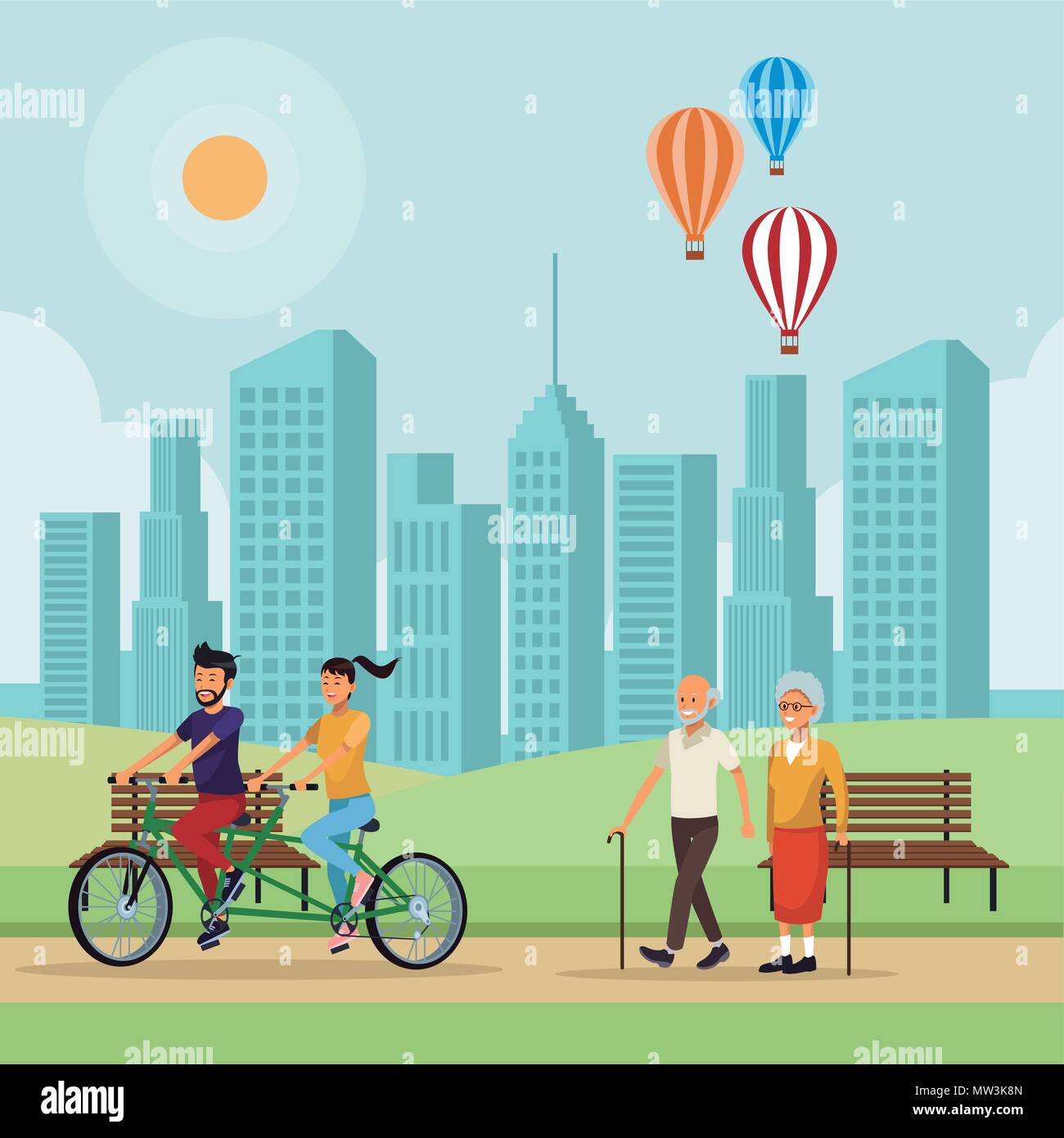 People in the park scenery Stock Vector Image & Art - Alamy