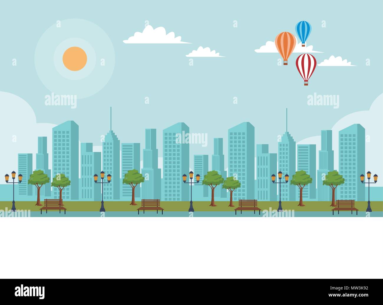Empty city park scenery Stock Vector Image & Art - Alamy