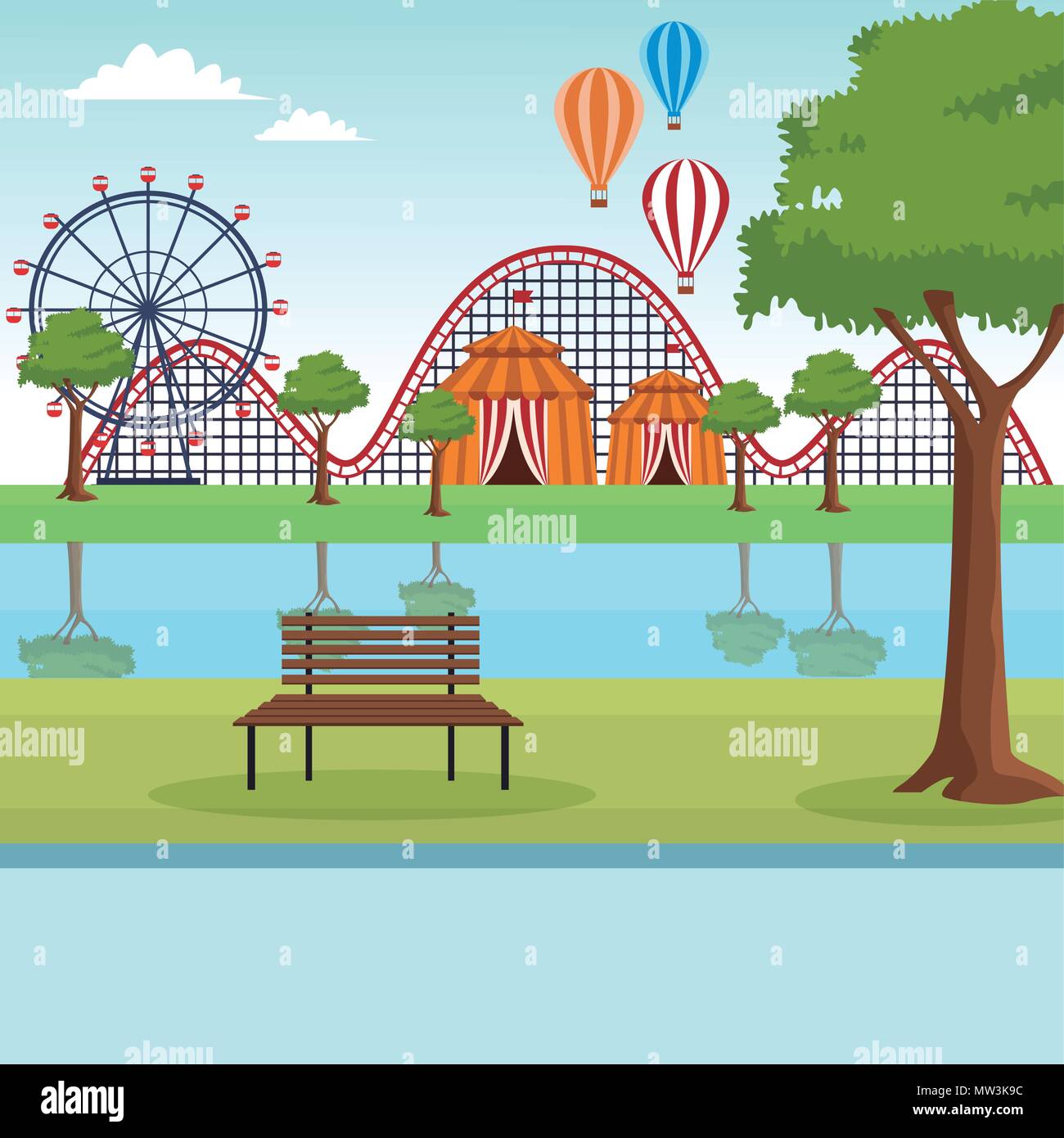 Amusement park scenery Stock Vector Image & Art - Alamy