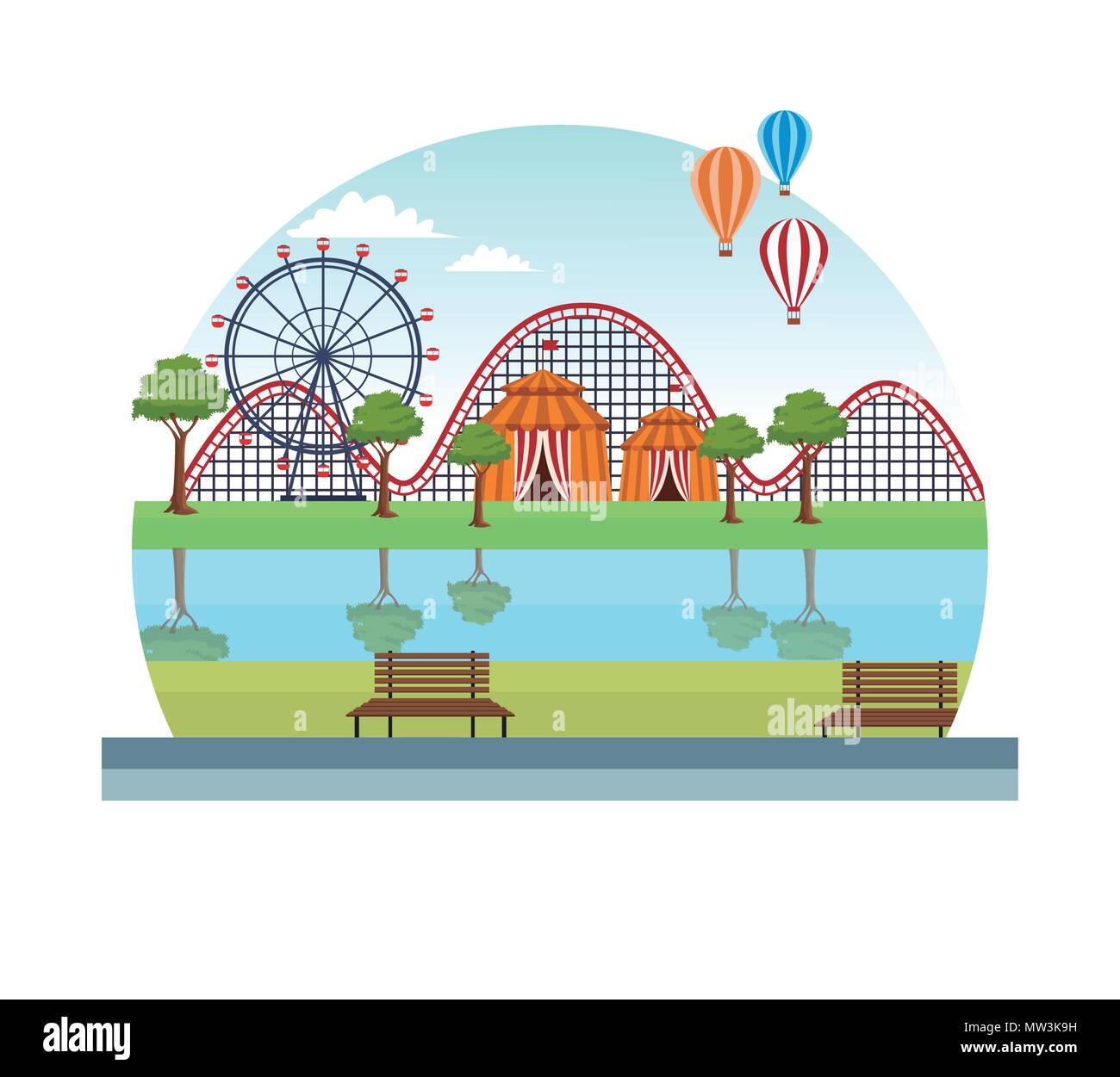 Amusement park scenery Stock Vector Image & Art - Alamy
