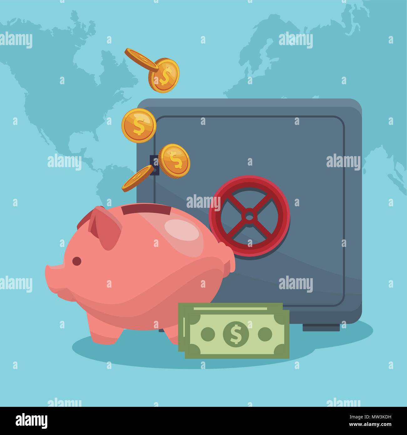 Secure Money Savings Stock Vector Art Illustration Vector Image - secure money savings