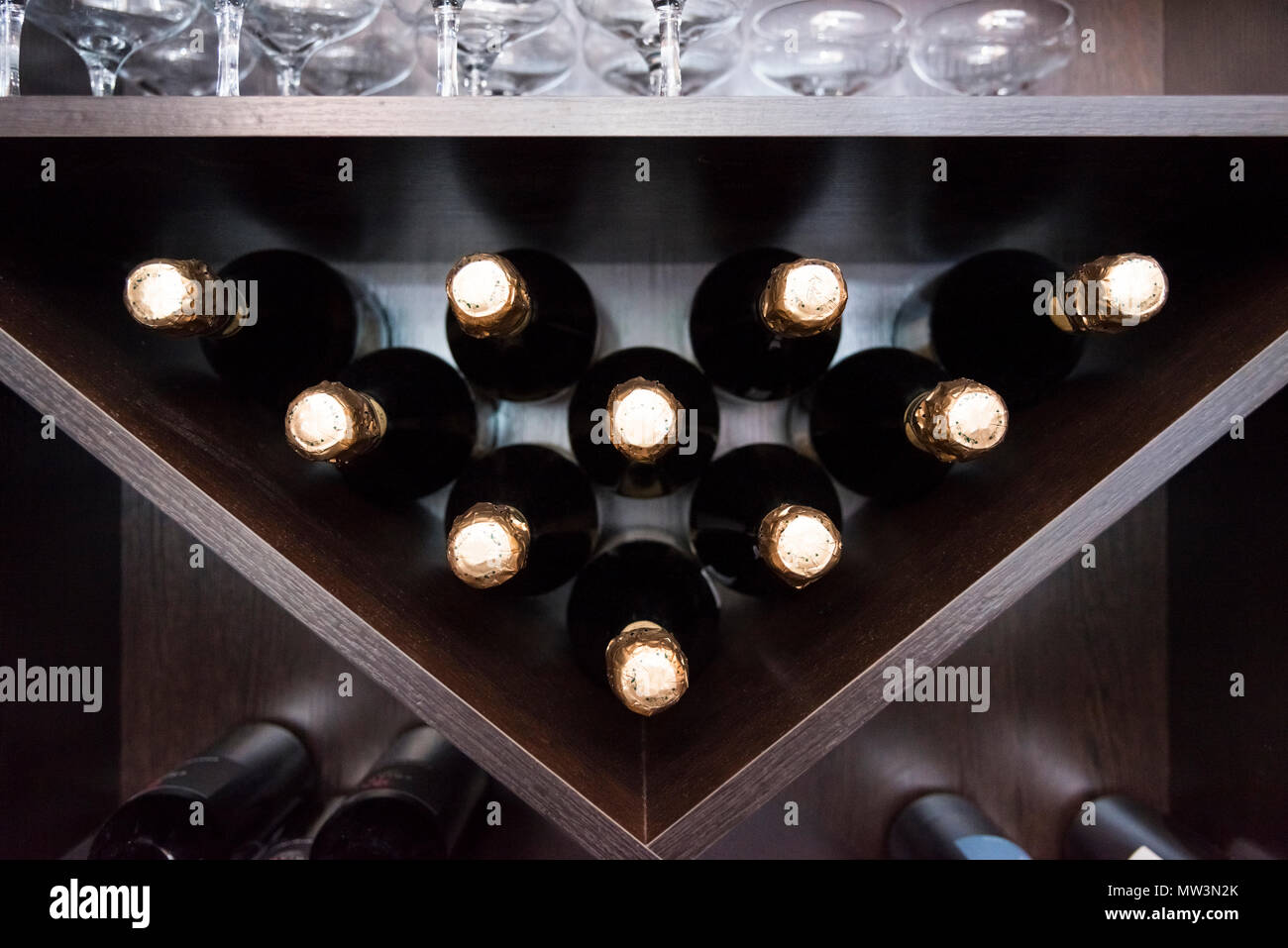 Champagne is on the shelf in the bar Stock Photo Alamy