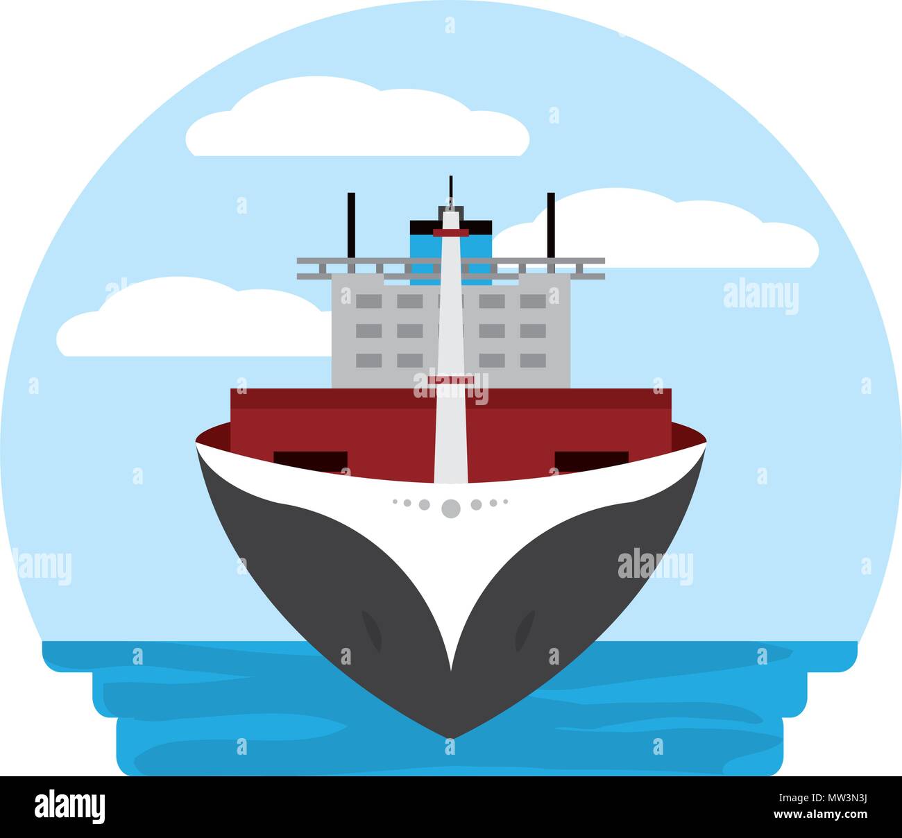 front ship transport sea vehicle Stock Vector