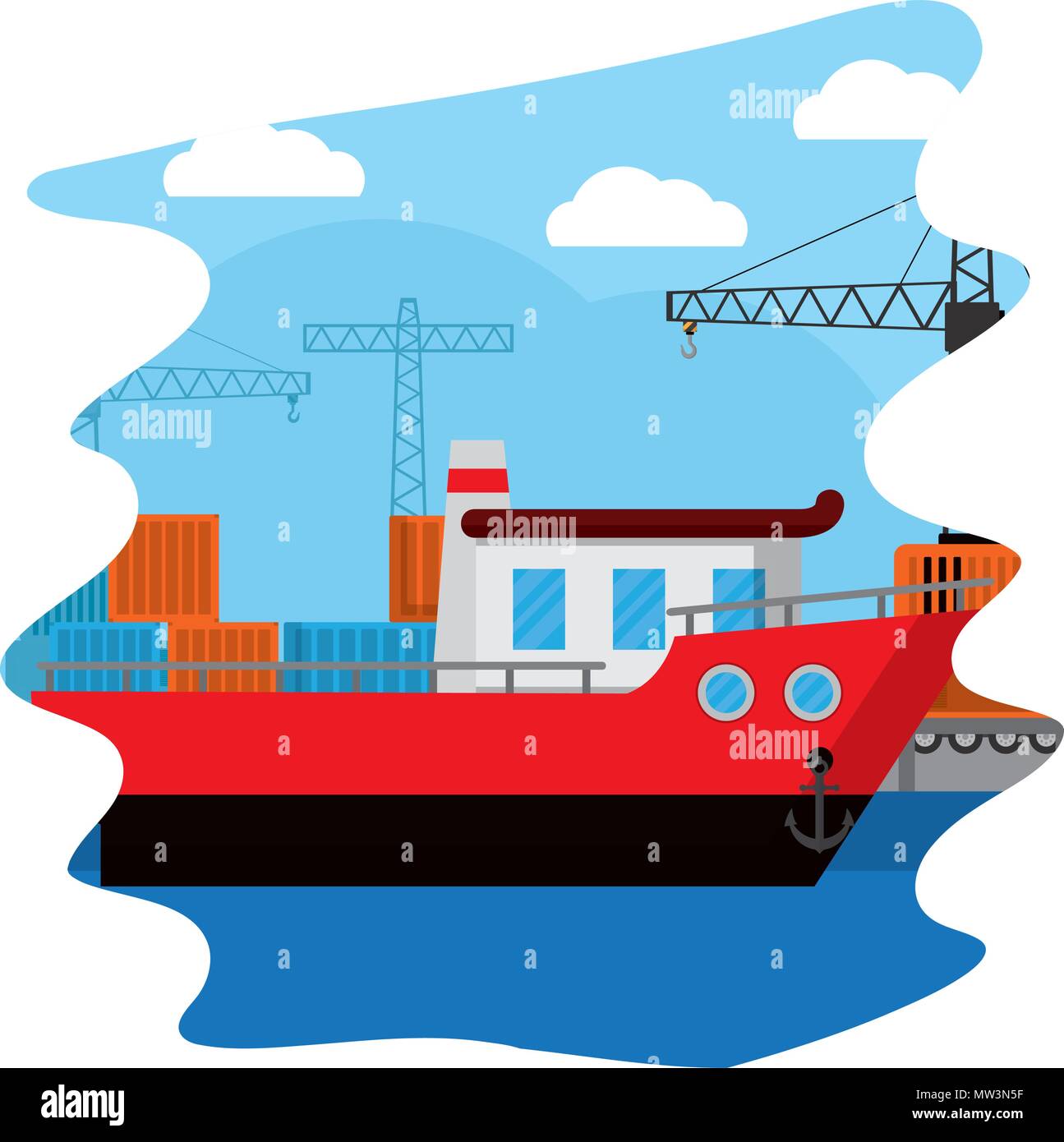 Floating containers Stock Vector Images - Alamy