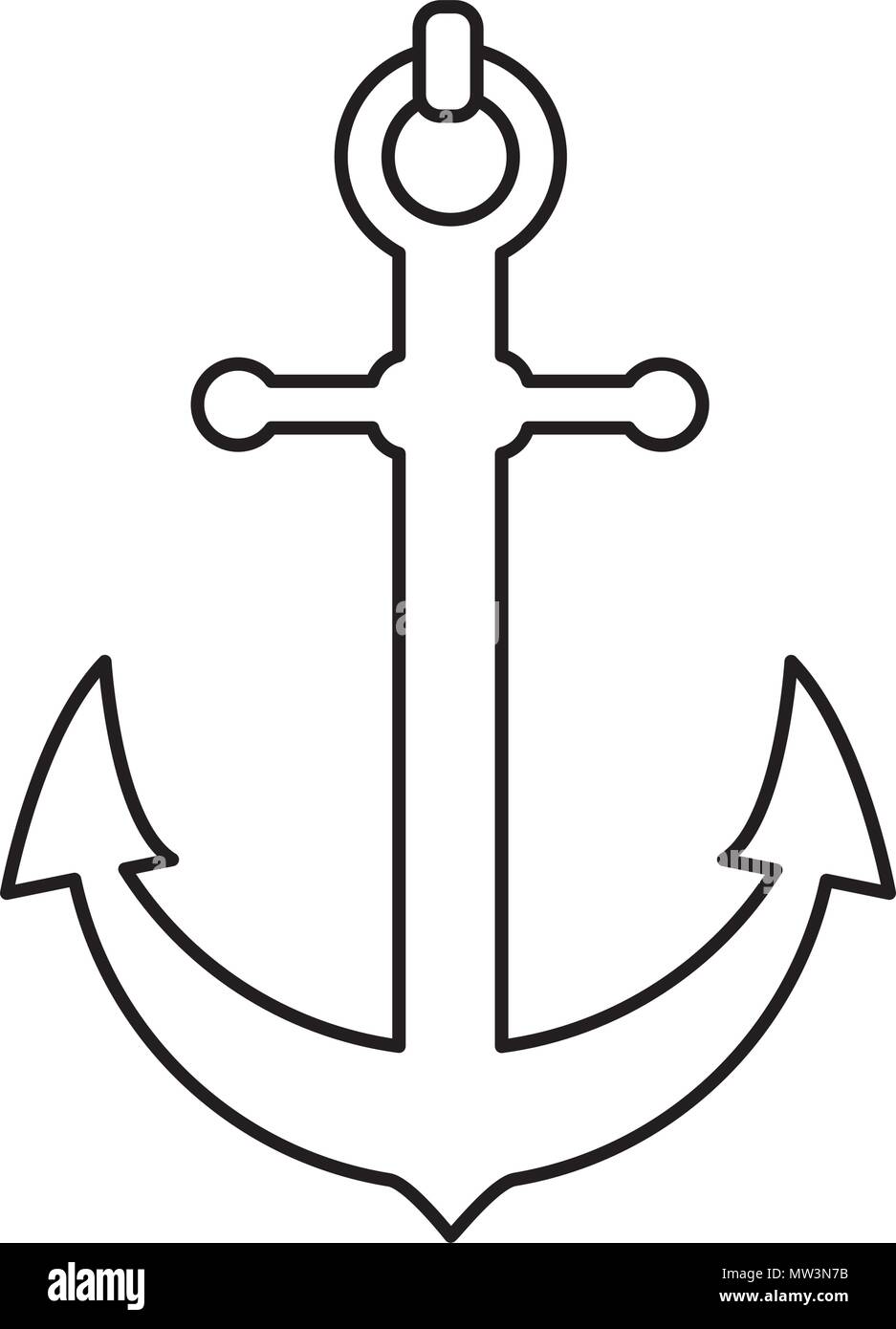 line nautical anchor object ship symbol Stock Vector Image & Art - Alamy