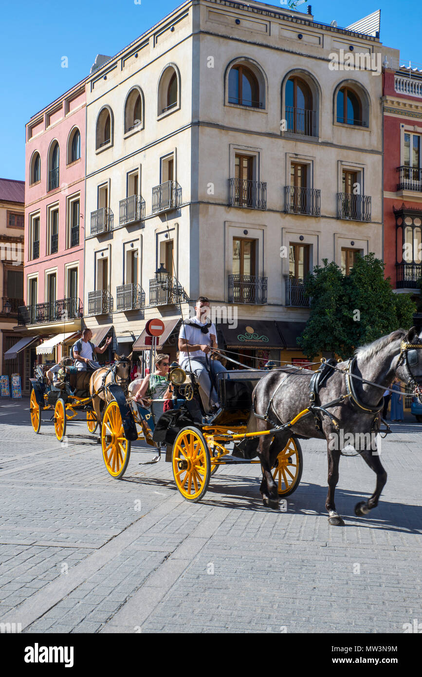 Horse and carriage ride, Seville, Spain Stock Photo Alamy
