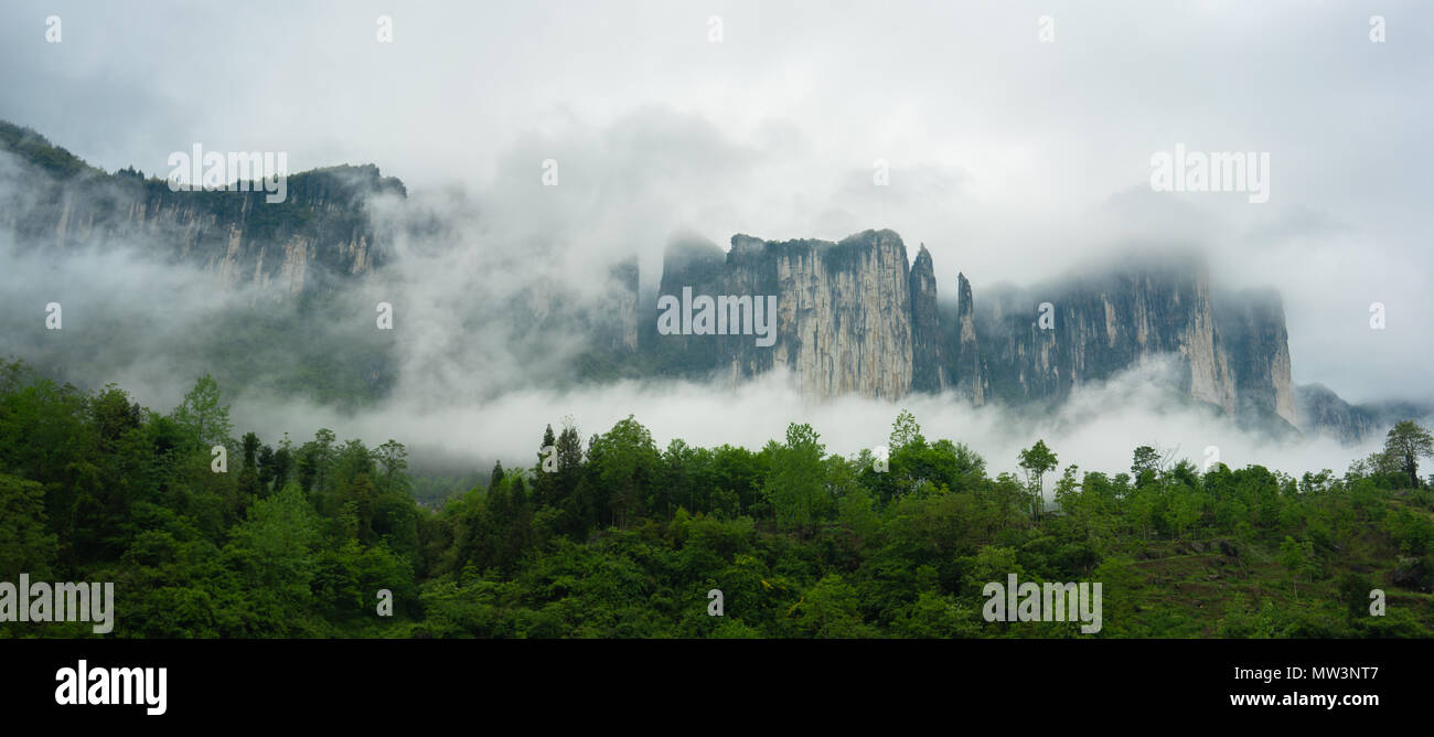 View of Mufu Grand canyon in Enshi Hubei China Stock Photo