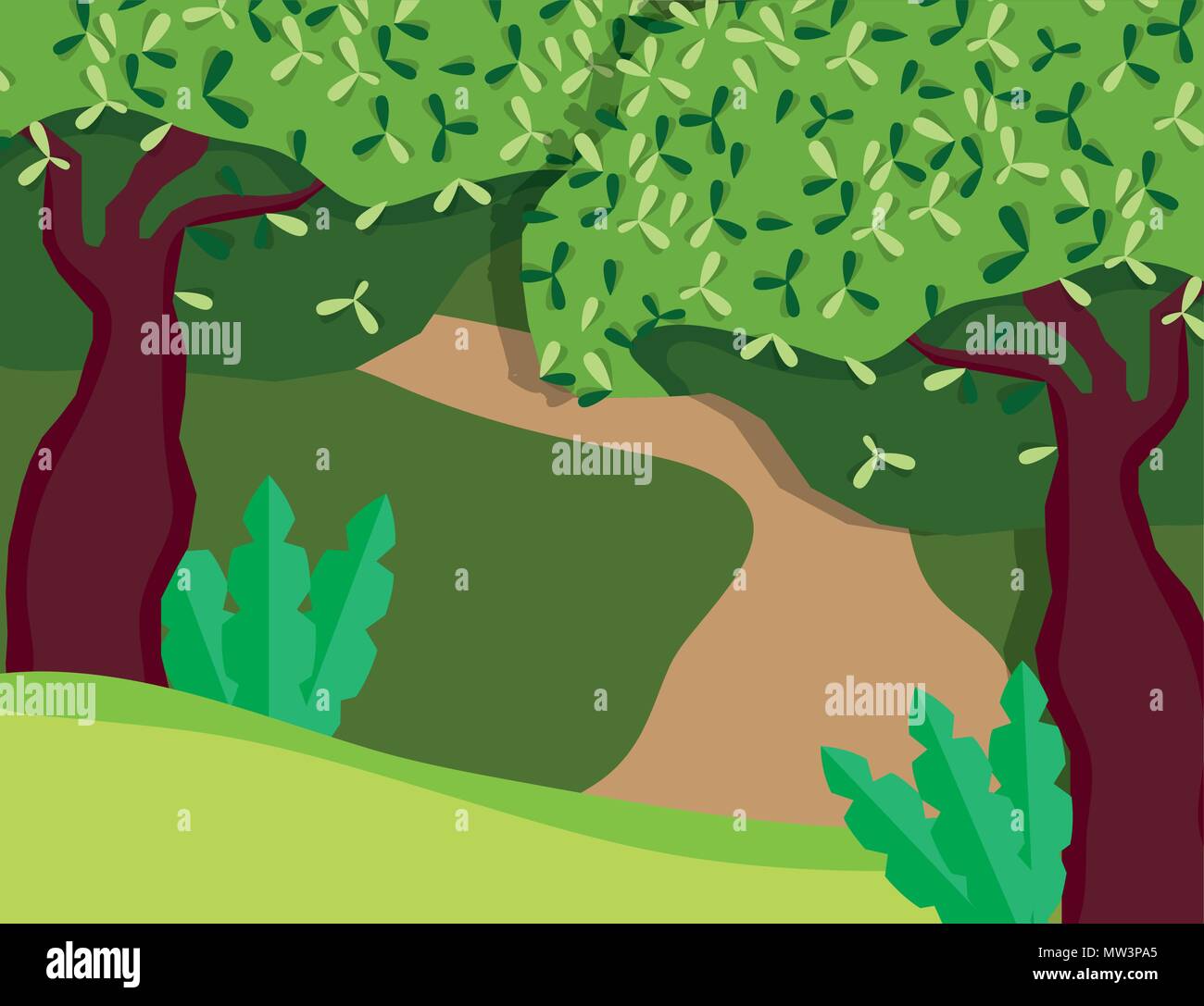 Beautiful forest scenery Stock Vector Image & Art - Alamy