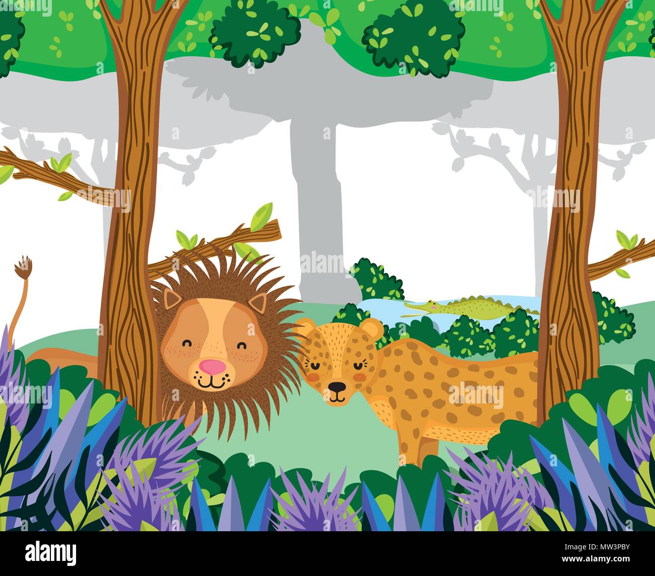 Wildlife cute animals Stock Vector Image & Art - Alamy