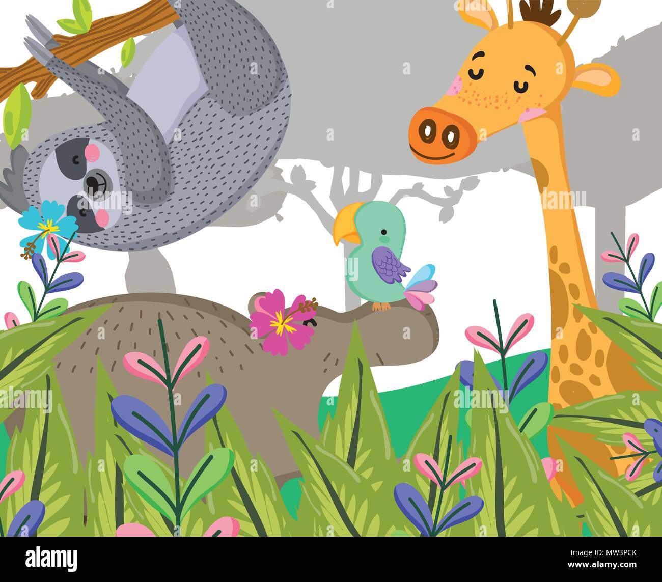 Cute wildlife animals Stock Vector Image & Art - Alamy